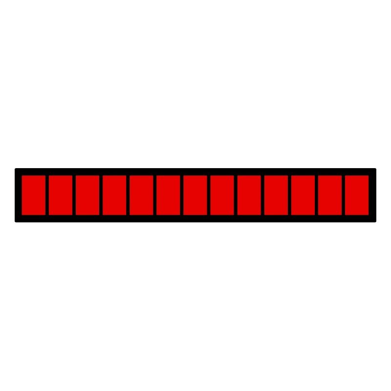 Rectangle loading bar Black Red (100%)