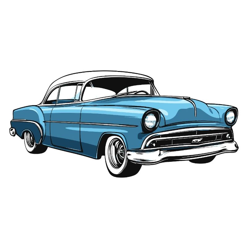 Retro US car in blue
