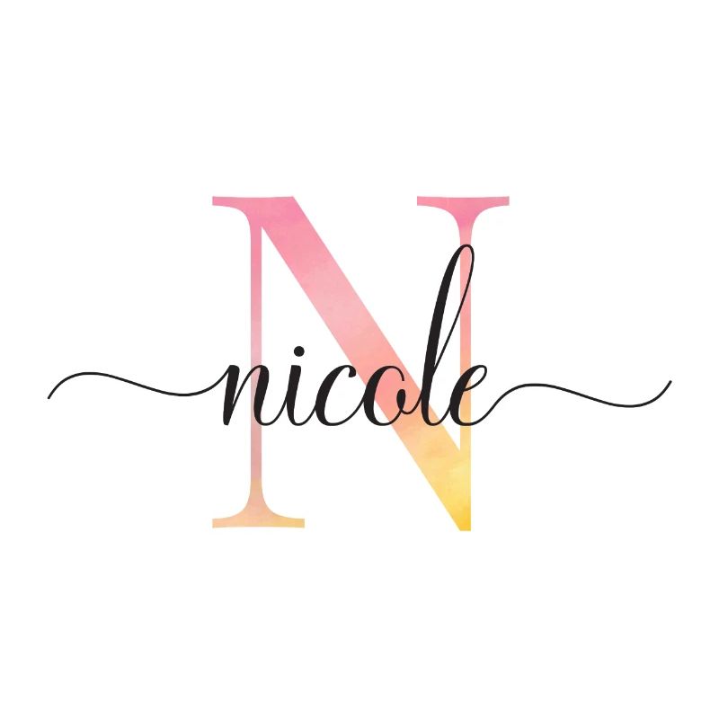 N | Monogramm | Name | Nicole |Watercolor