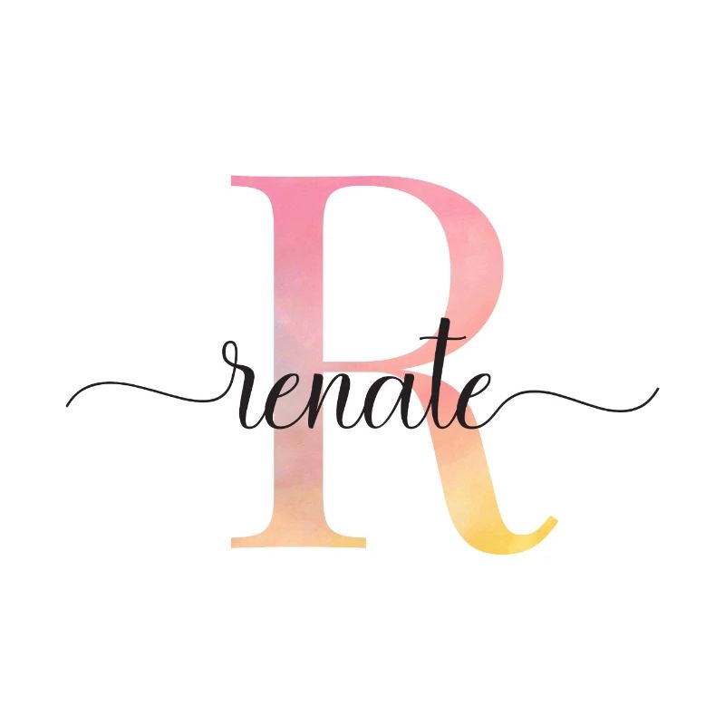 R | Monogramm | Name | Renate |Watercolor