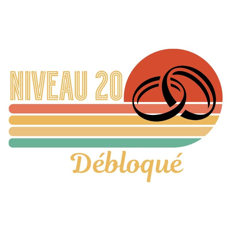 Niveau 20 débloqué design rétro graphique