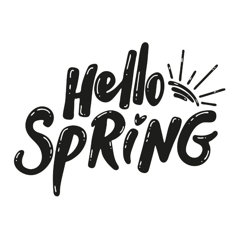 Hello Spring Season Bloom Lettering