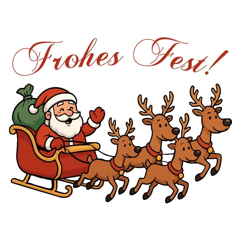 Merry celebration with reindeer sleigh