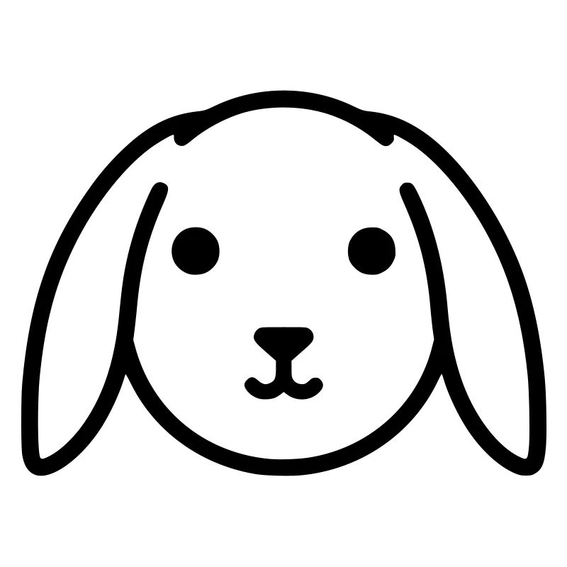 Cute floppy ear bunny rabbit head