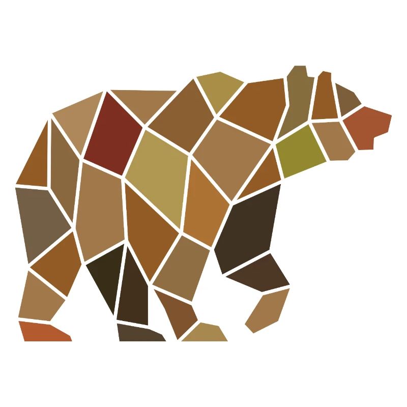 Geometric Bear from Mosaic Polygon