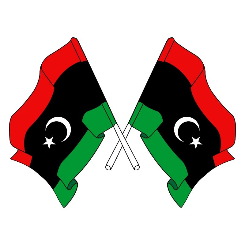 Two flags Libya