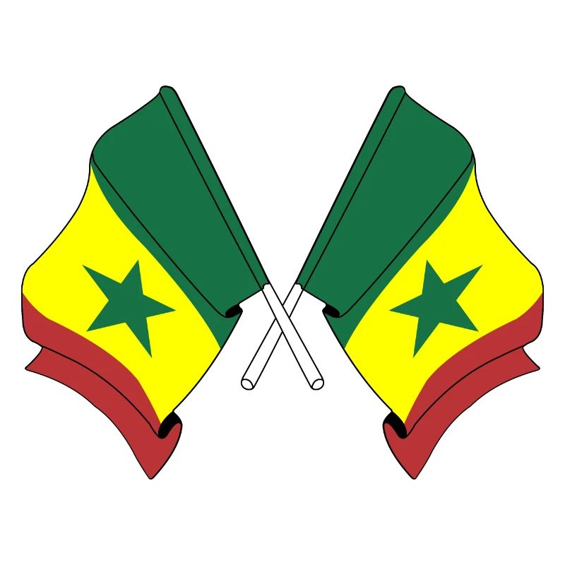 Deux drapeaux croisés du Sénégal
