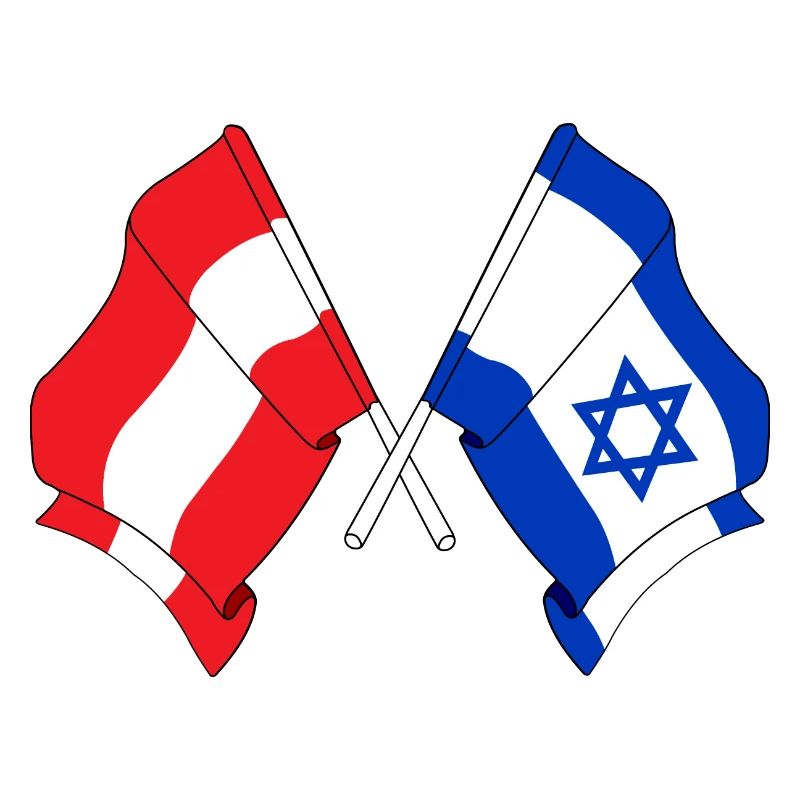Drapeau Autriche, drapeau Israël
