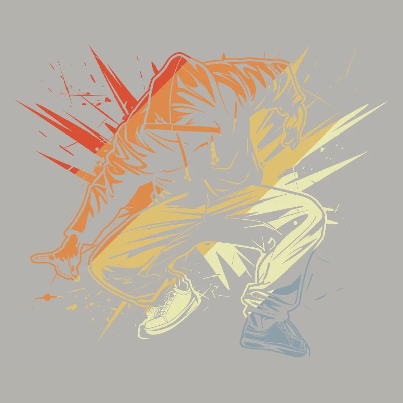 Breakdancer Drawing Vintage