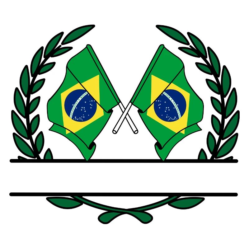 Drapeaux Brésil bannière couronne de laurier