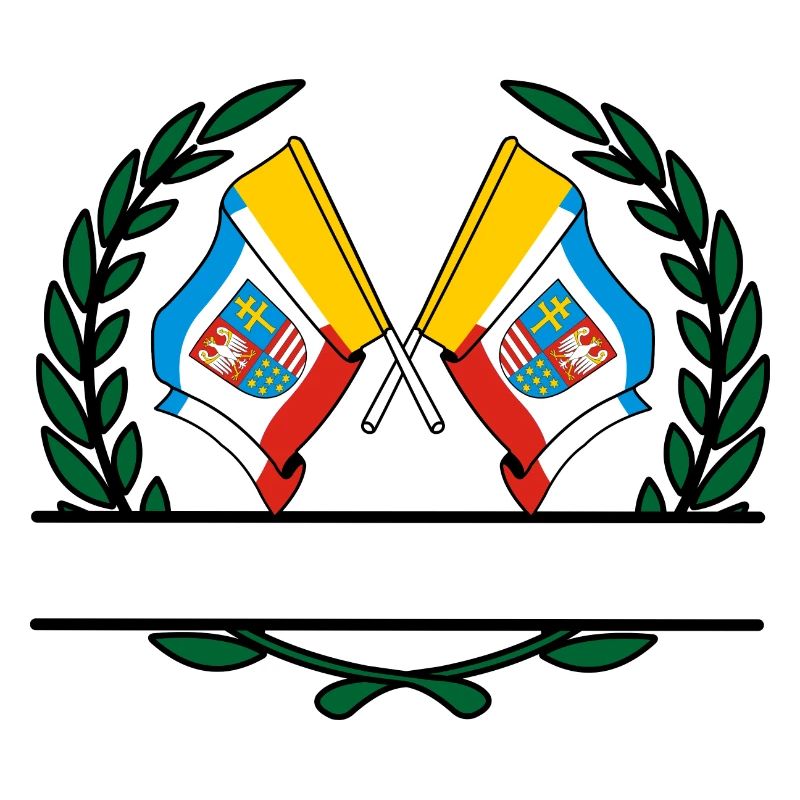 Drapeaux Sainte-Croix couronne de laurier bannière