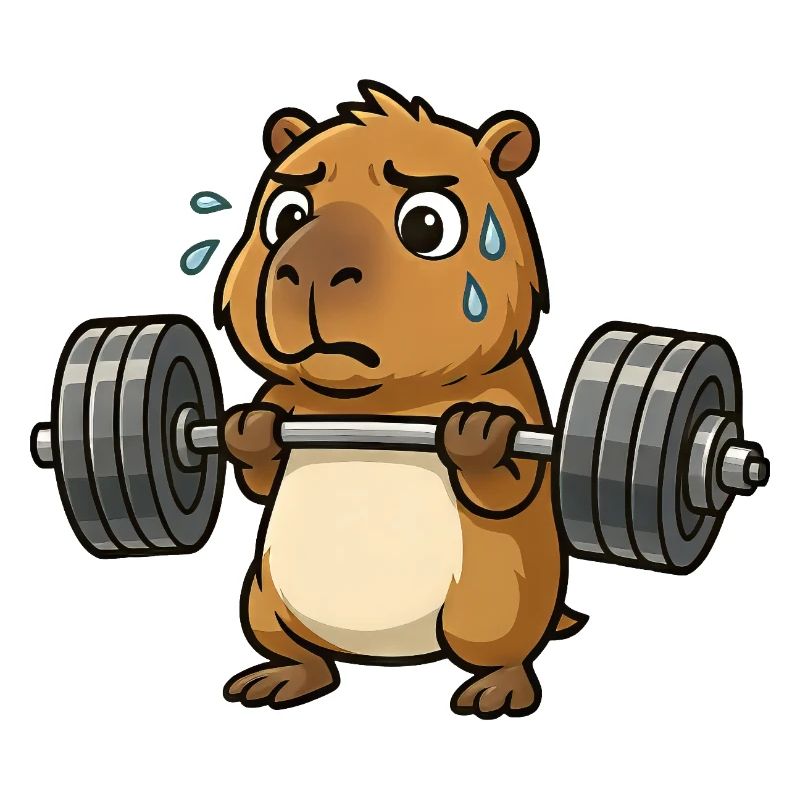 Entraînement drôle d’haltères Capybara Capybara