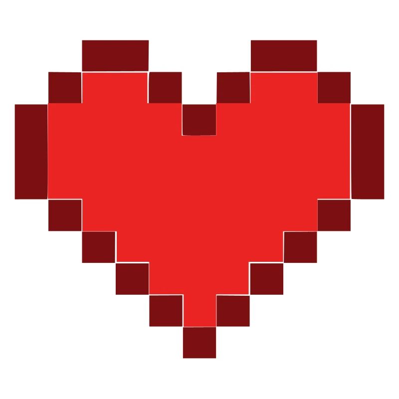 Pixel Heart 8-Bit Retro Gaming Vector