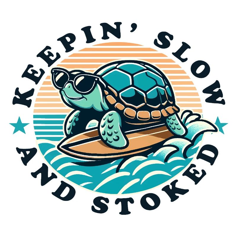 Surfing Turtle Keepin Slow and Stoked