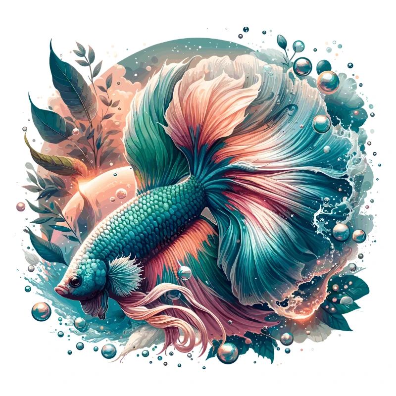 Betta splendens, colorful fish
