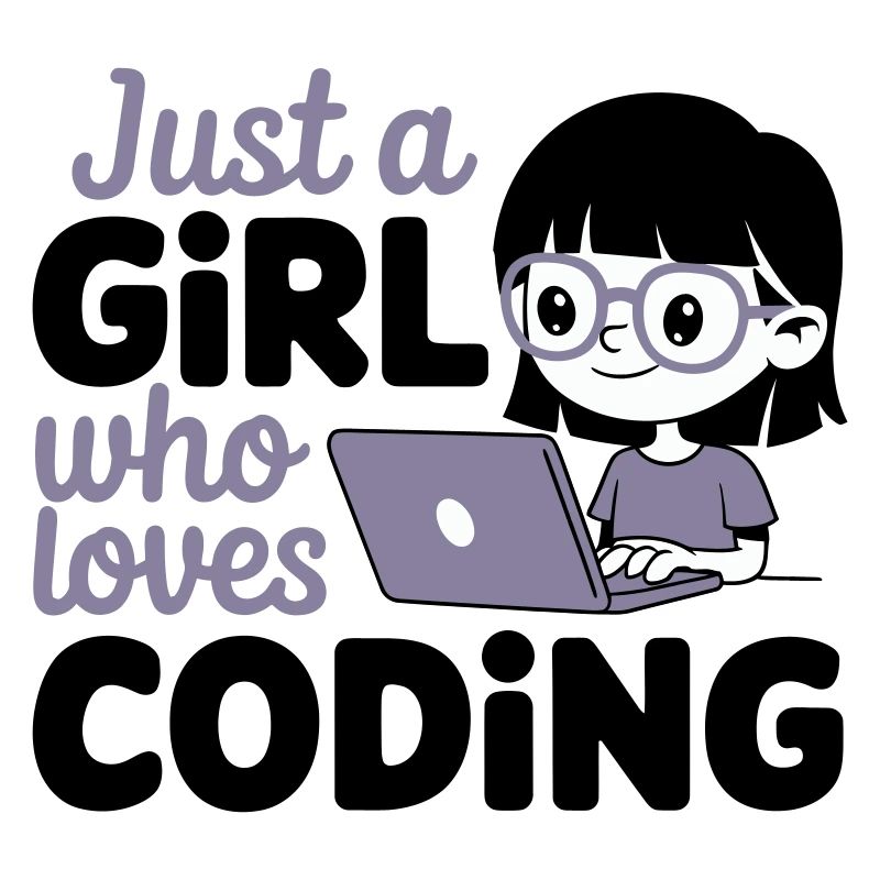 Nur ein Mädchen, das das Programmieren liebt