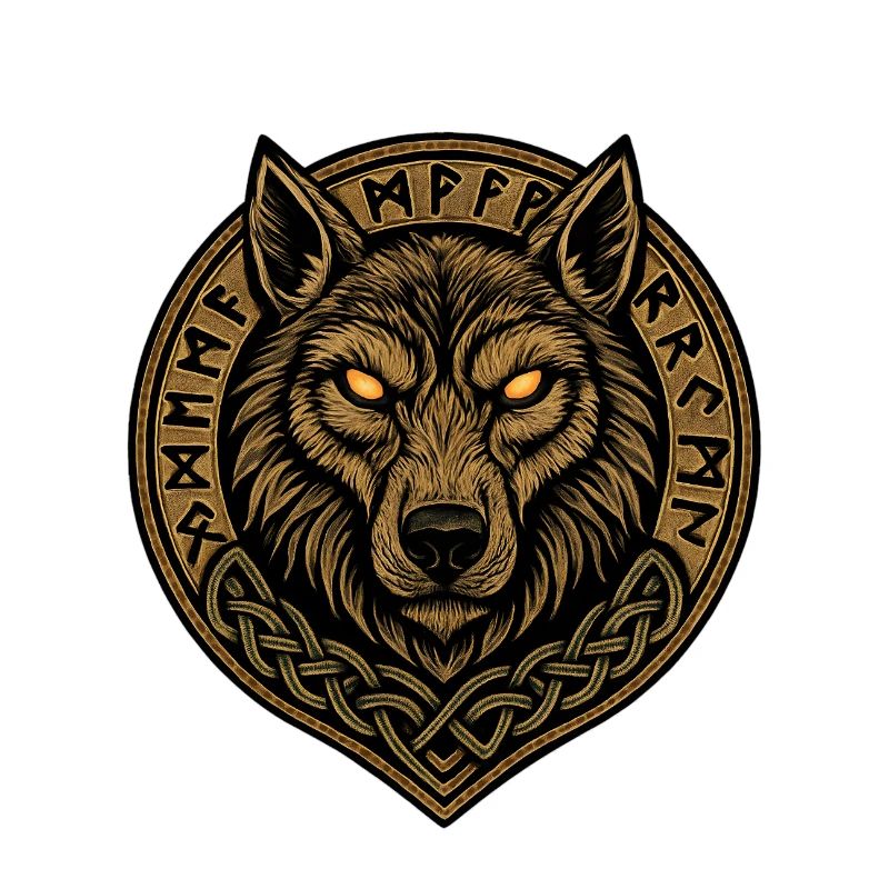 Wolf Medallion Runic Crest