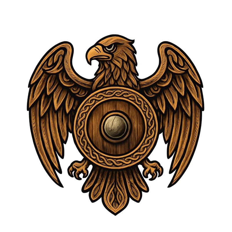 Bouclier rond de l’aigle doré