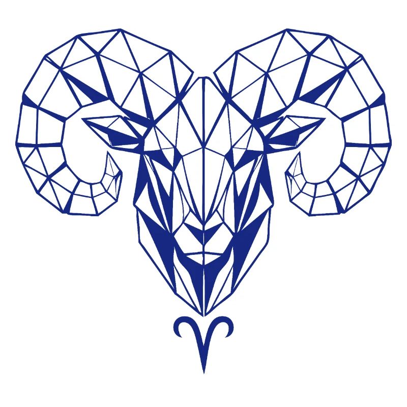 Geometric ram's head polygon