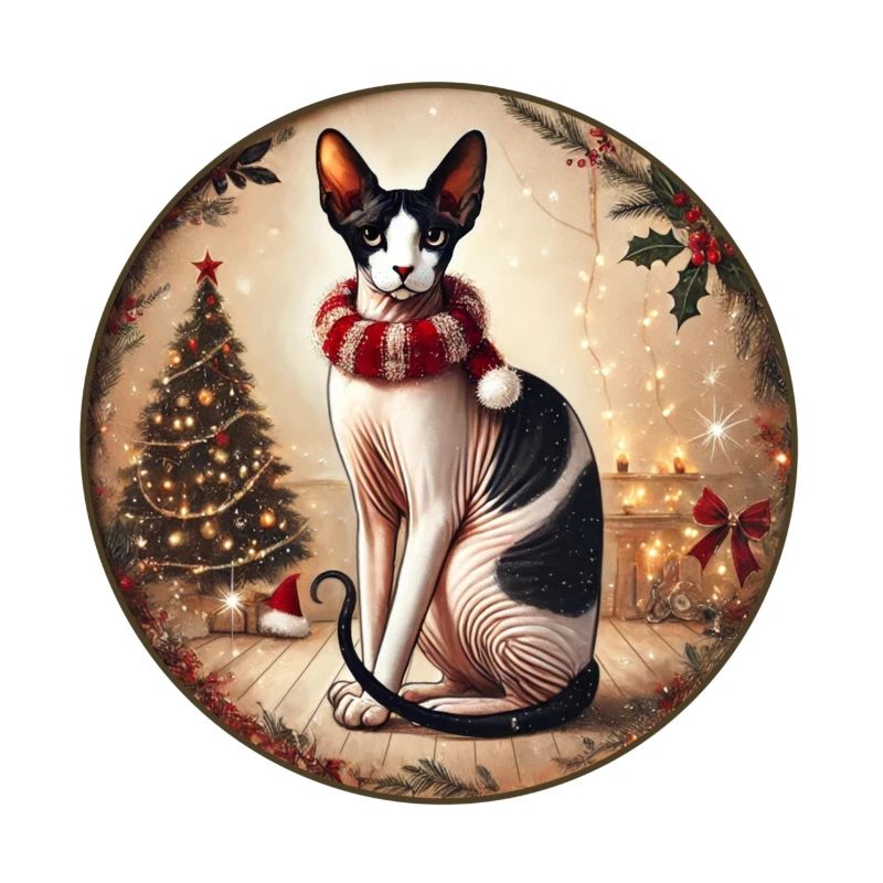 Weihnachtsporträt mit Sphynx