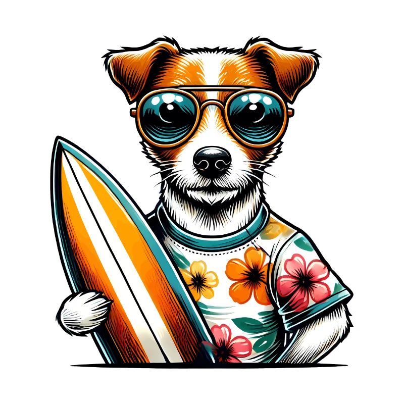 Jack Russel Terrier Surfeur