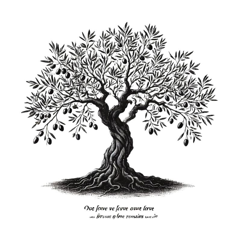 Handgezeichneter Olivenbaum Symbol