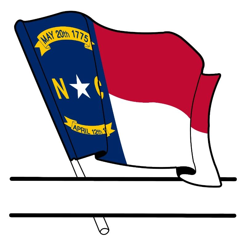 Bannière de texte du drapeau de la Caroline du Nord