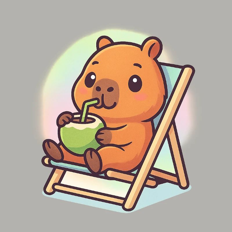 Capybara kawaii décontracté