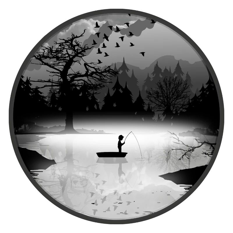 Anglers in a quiet natural setting – silhouette style