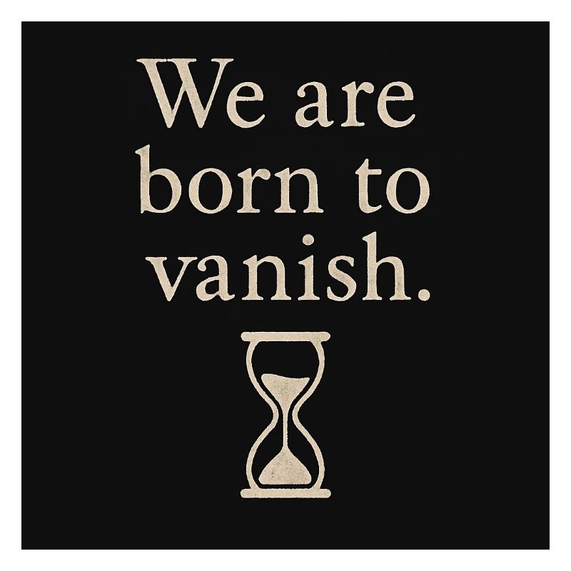 Vergänglichkeit Spruch mit Sanduhrdesign