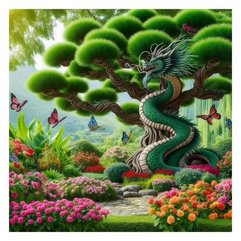Gartendrache im orientalischen Fantasy-Stil