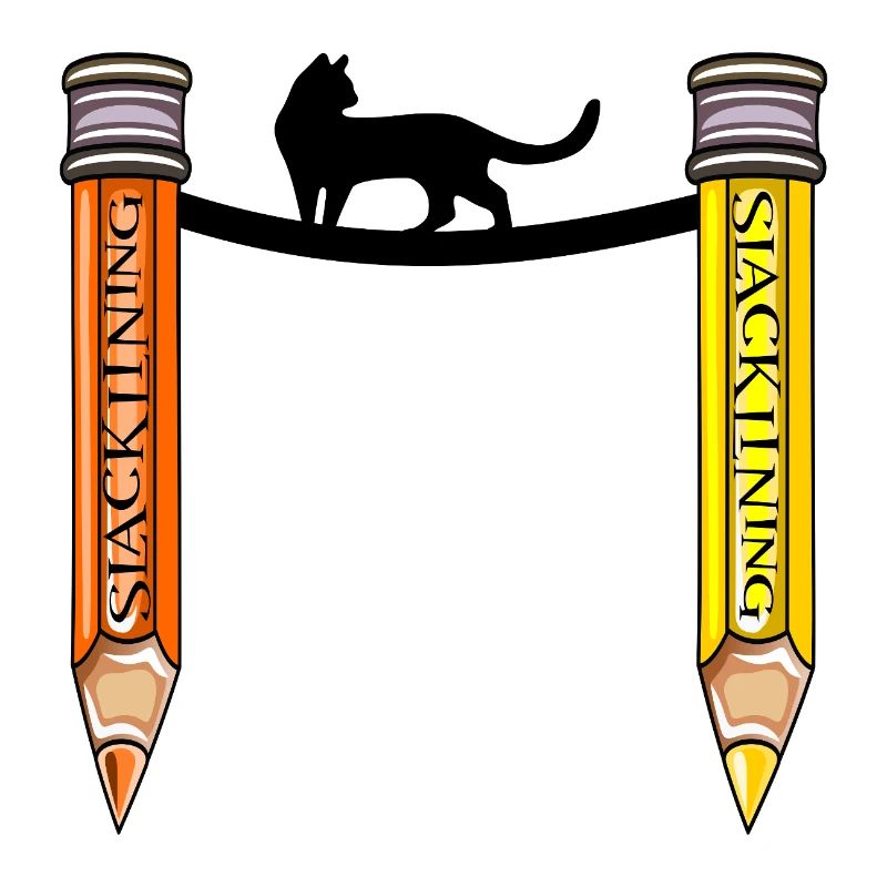 BALANCING SLACKLINING CAT