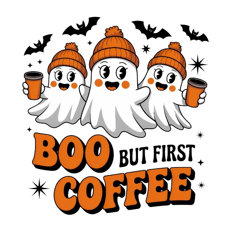 Orange Winter Coffee Ghosts