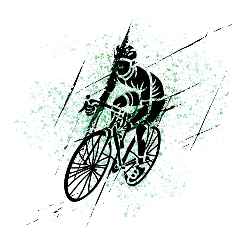 Green Spray Cyclist