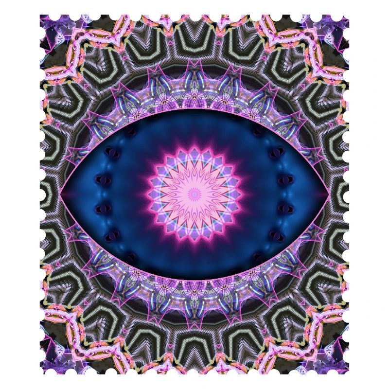 Neon Blau Pink Mandala