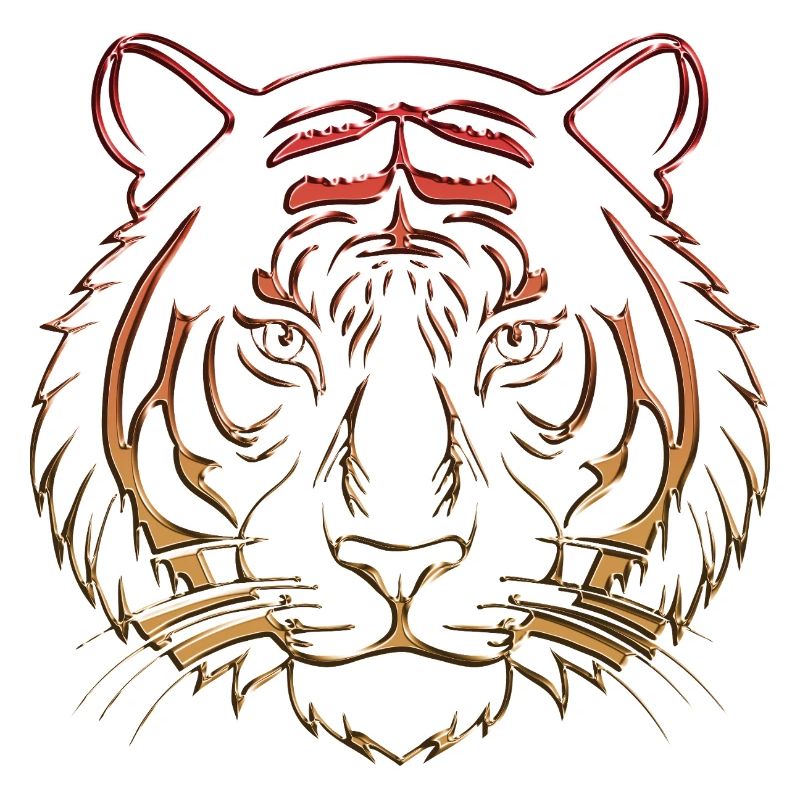Metallic tiger chrome red orange