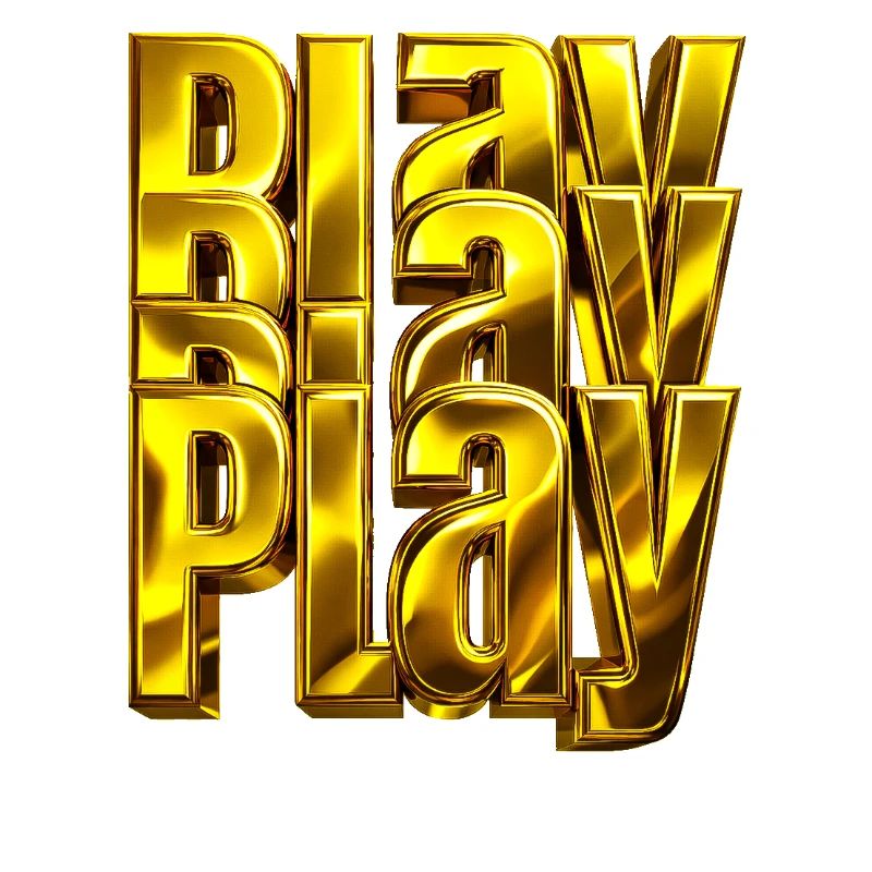 Typographie 3D dorée Blay Play
