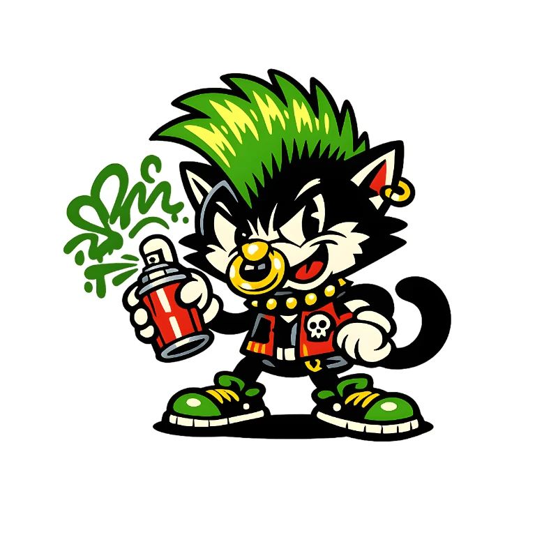Graffiti Punk Cat Spray