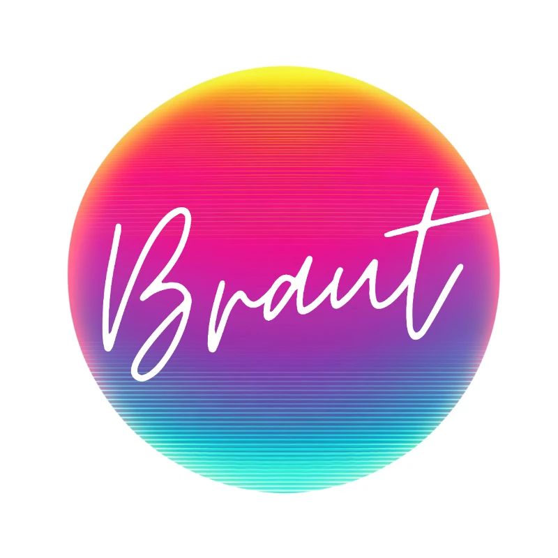 Team Bride! Cool Neon Circle Personalizable