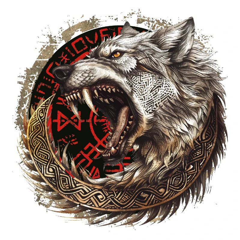 Viking Wolf Wolves Odin's Geri & Freki Valhalla