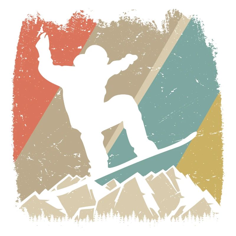 Alpiner Retro-Snowboarder