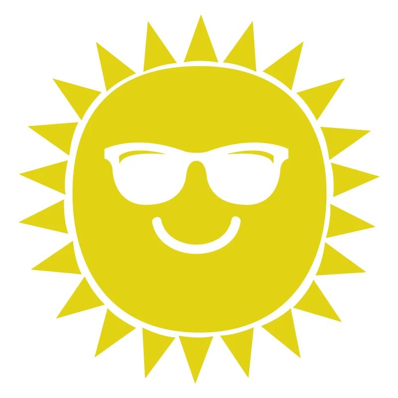 Fröhliche Sonne mit Sonnenbrille