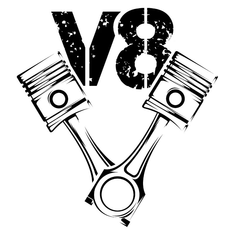 Piston Engine Illustration V8 Symbol icon Logo