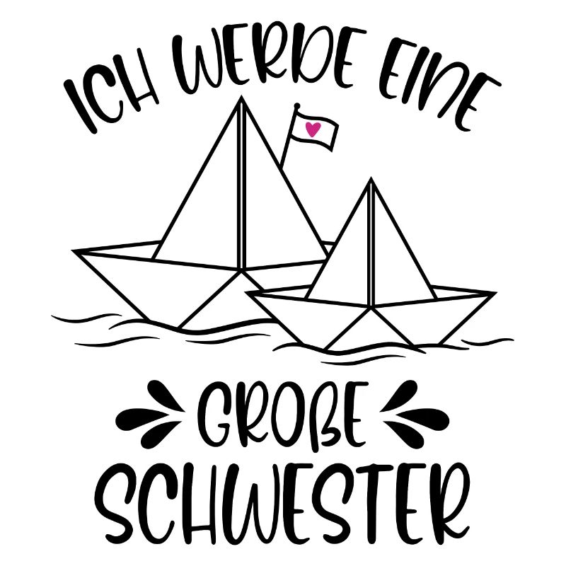 Papierschiff Schiff Ich werde eine große Schwester