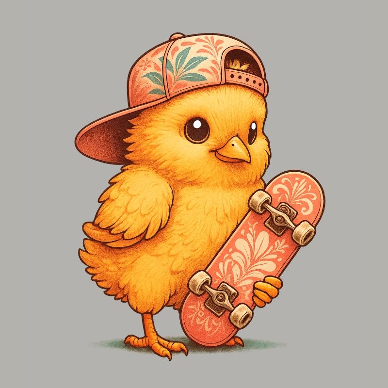 Chick on a skateboard