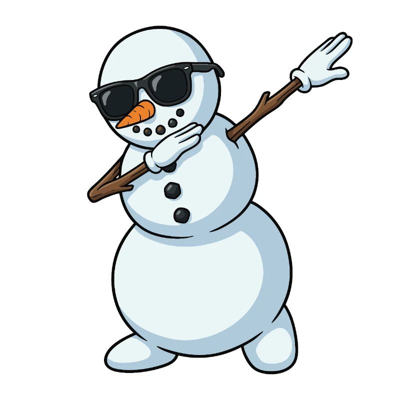 Dab Snowman Cartoon