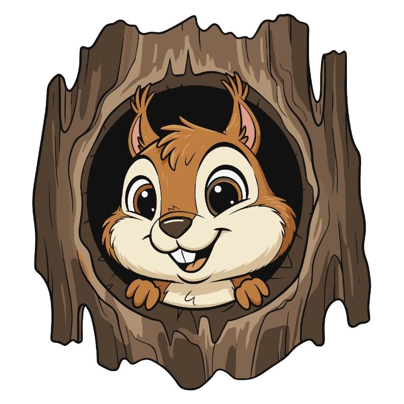 Waldchipmunk im Baumloch