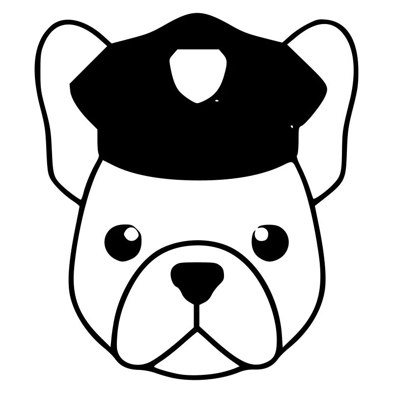 Frenchie Polizist Cop Kopf