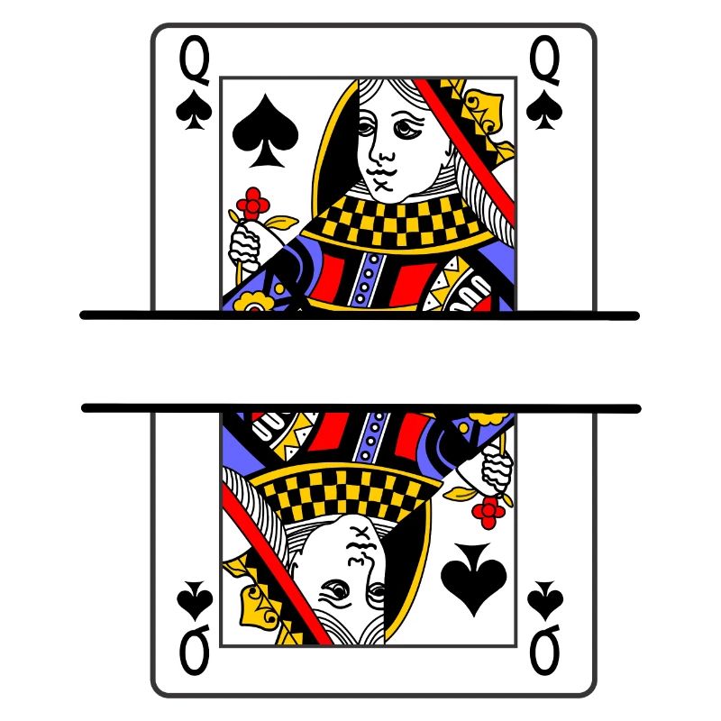 Spielkarten-Pik-Dame mit Bannerplatz