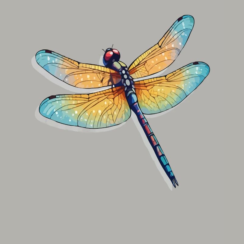 Illustration de libellule colorée